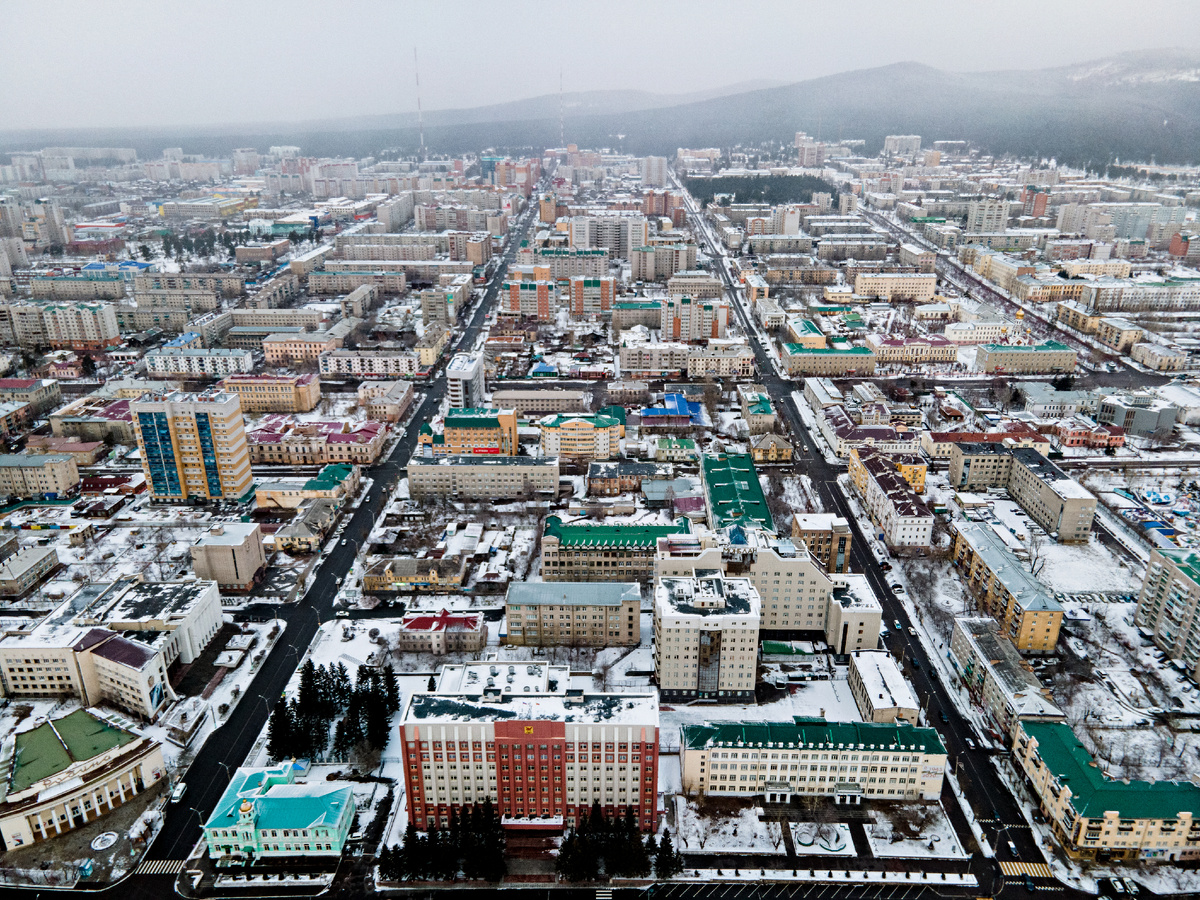 Вид на город с площади Ленина 
