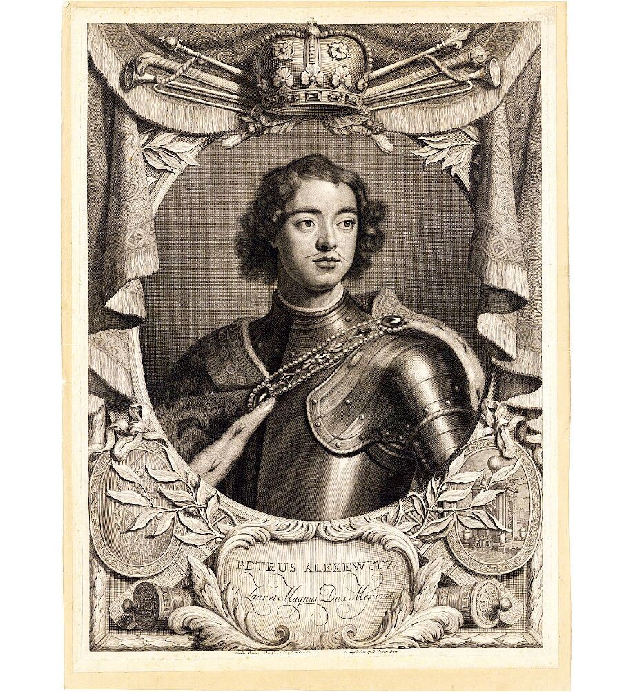 Гравюра работы Питера ван Гюнста с портрета художника Готфрида Неллера. 1697–1698 гг.