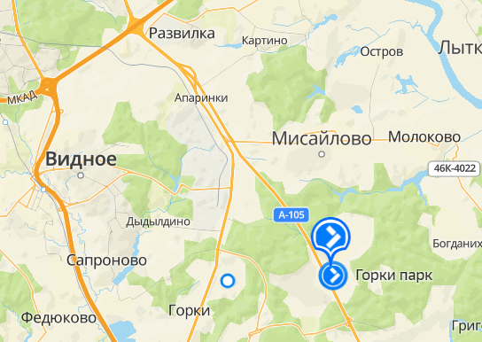 Расположение ЖК "Горки Парк" на карте