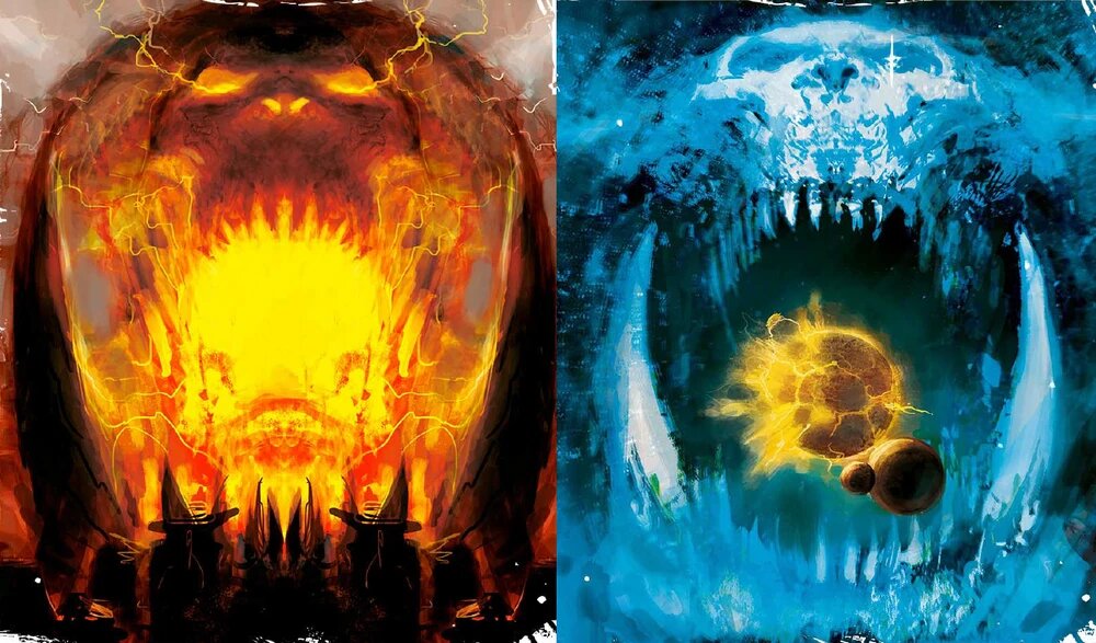 Горк слева, Морк справа