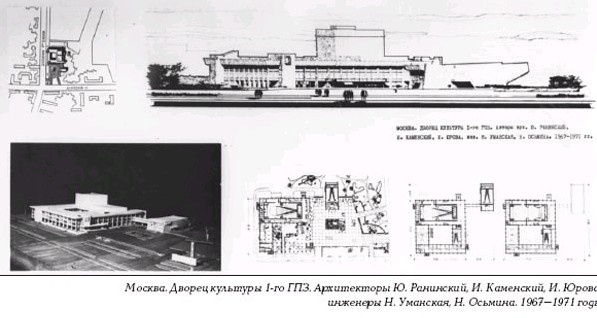 Проект Дворца культуры 1-го ГПЗ, начало 1970-х гг.