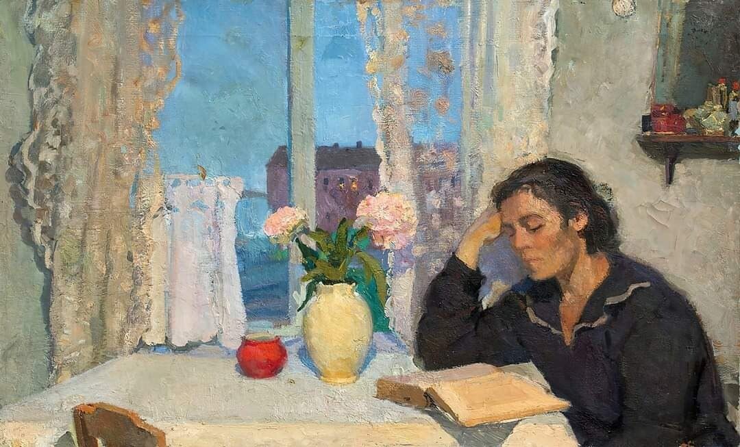 Бениамин Басов. «Вечер за книгой». 1955