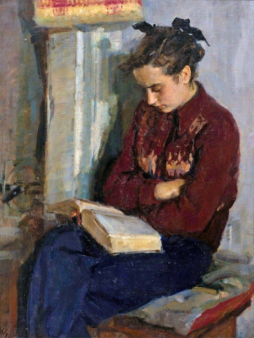 Оксана Соколовская. «Чтение у печки». 1961