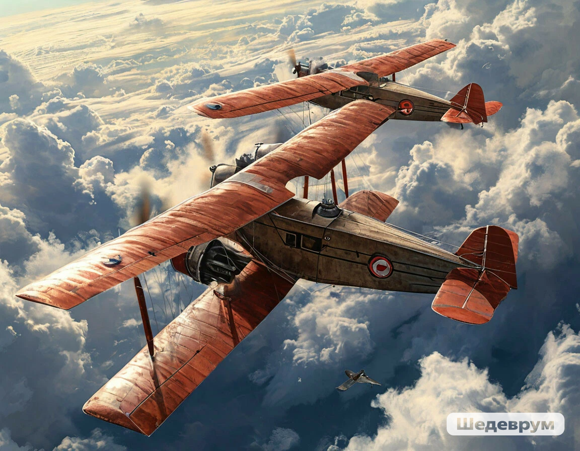 изображение самолетов Farman F.60 Goliath и de Havilland DH.18 создано в Шедеврум