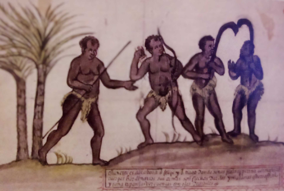 В команде де Кироса был художник. Такими он увидел аборигенов Новых Гебрид