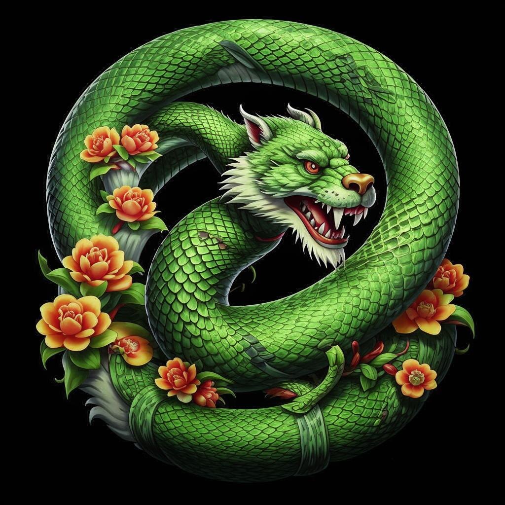 Зеленая змея, символ года.