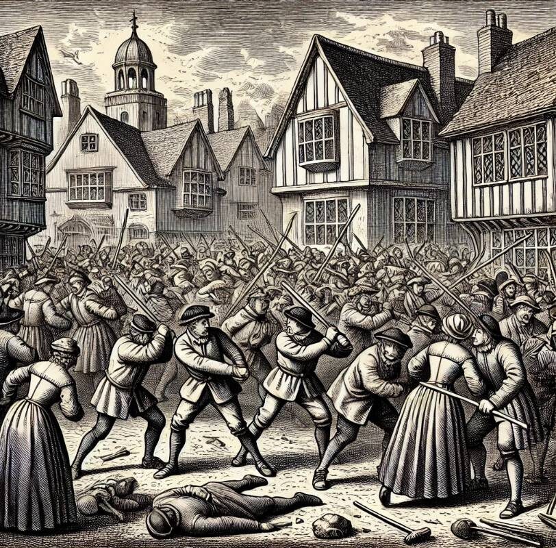 Средневековая гравюра сгенерированная нейросетью