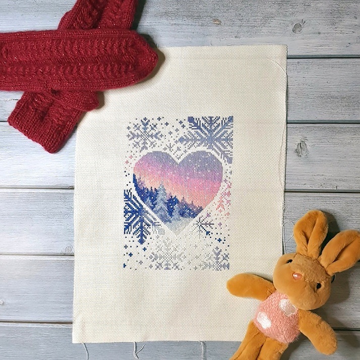 Вышитая работа по схеме «Люблю зиму». Вышила Ксения Васильченко