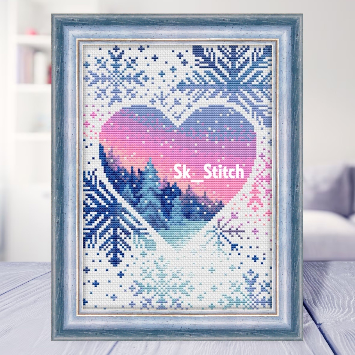 Схема для вышивки крестом «Люблю зиму»