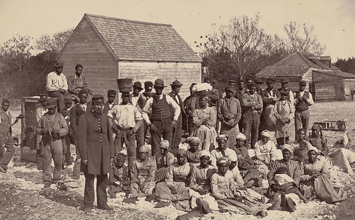 Рабы генерала Томаса Ф. Дрейтона после того, как он покинул их, спасаясь от армии Союза, 1862 год
