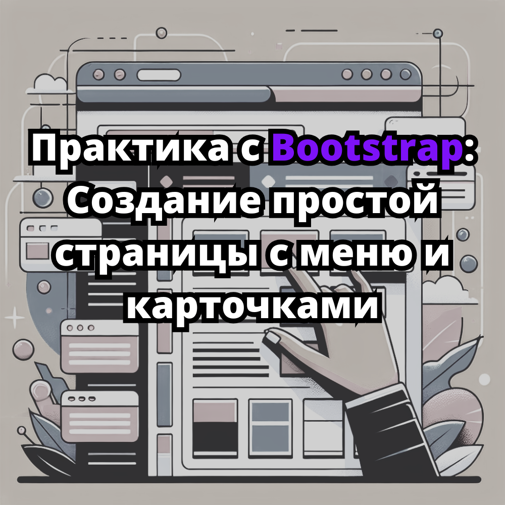 Практика с Bootstrap: Создание простой страницы с меню и карточками