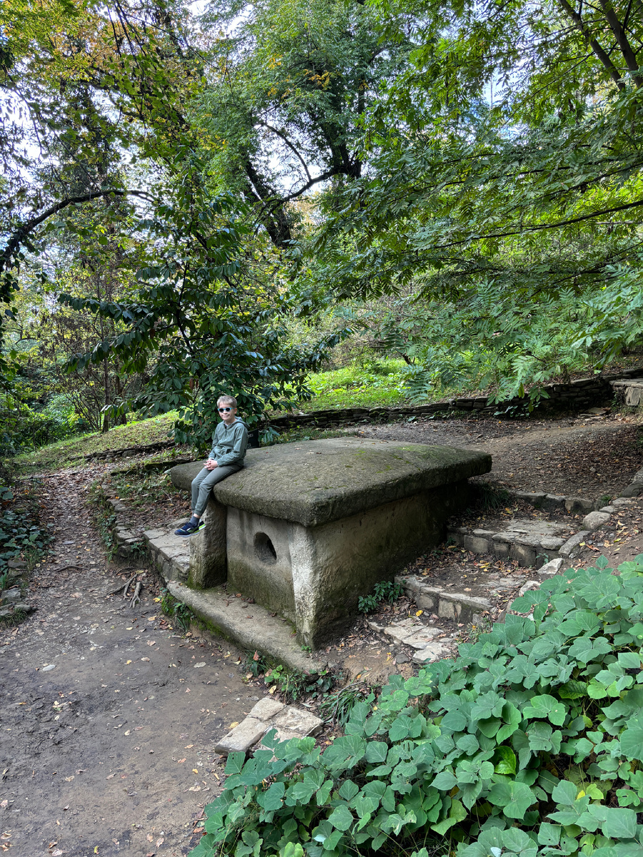 Фото автора. Копия геленджикского дольмена в дендрарии Сочи 
