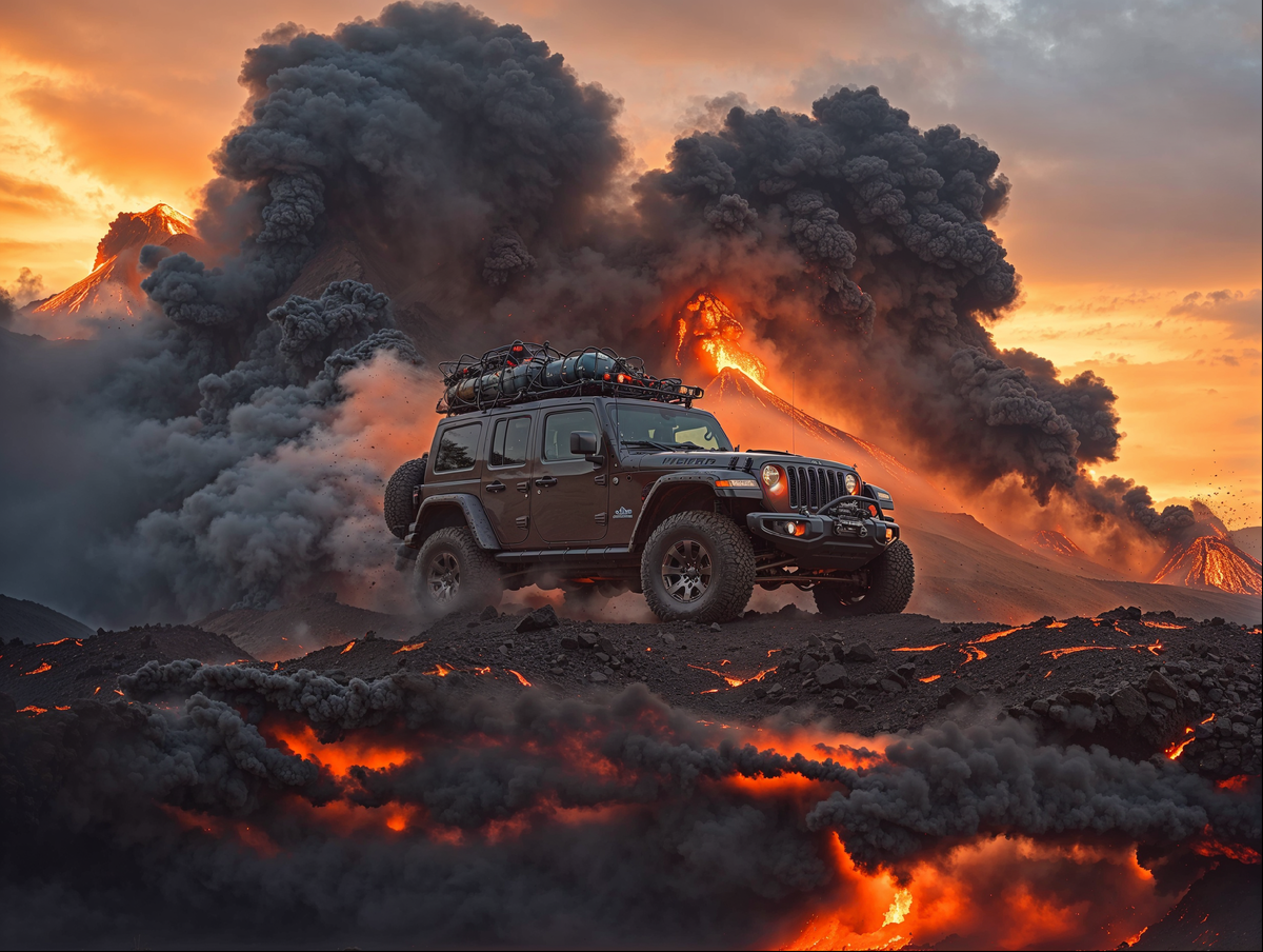 Первое фото без конкретной тематики. Кажется, что это рекламный буклет нового Jeep Wrangler. Представьте, вы путешественник во времени, и сделали это фото еще до появления жизни на земле, когда планета была в активной фазе терраформирования на Пангеи - суперконтинент, существовавший в позднем палеозое и раннем мезозое 335—175 млн лет назад. 