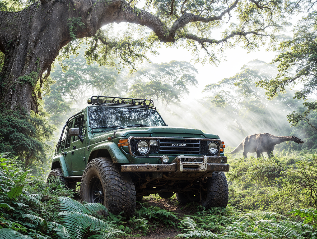 Первое фото из личного архива ( шутка ) Нейросеть по моему запросу решила сгенерить что-то похожее на 80й Prado. Ну что, берем? 