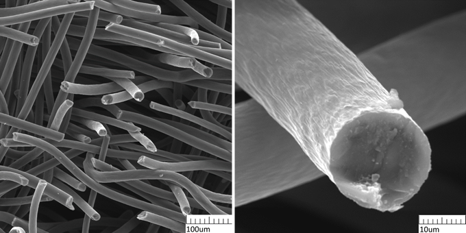Рис. 1 – Изображение углеродного войлока, полученное на сканирующем электронном микроскопе (СЭМ)