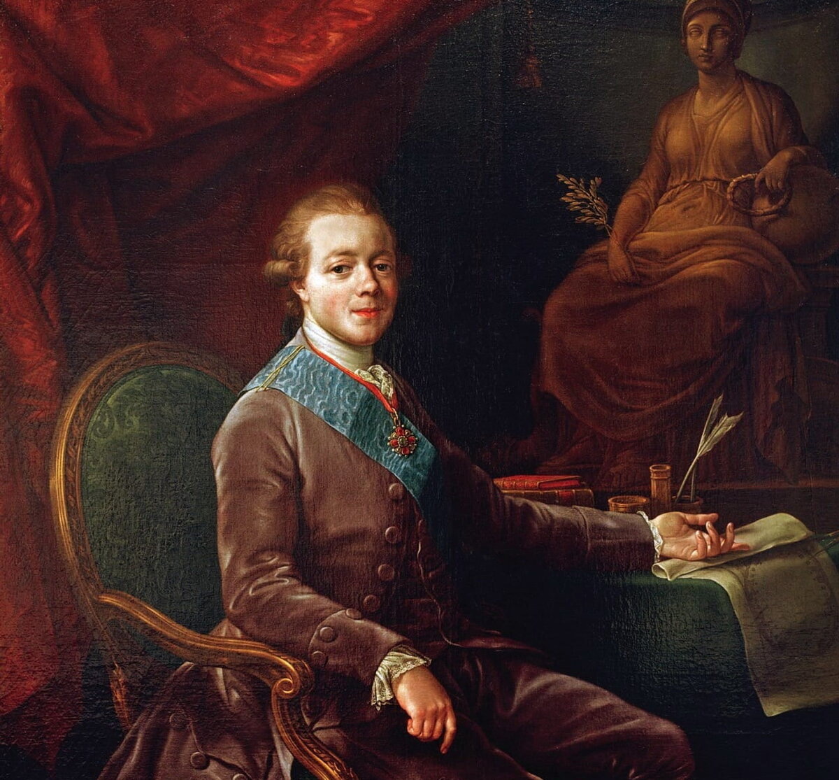 Б. Батони (копия с работы П. Батони). Портрет великого князя Павла Петровича. 1782 