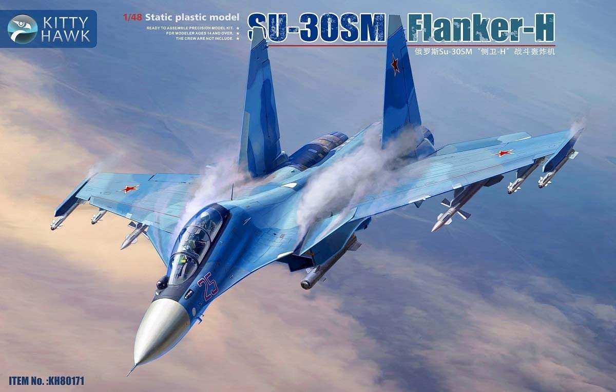 Изображение на обложке упаковки Су-30СМ Flanker-H 1/48 Kitty Hawk KH80171.
