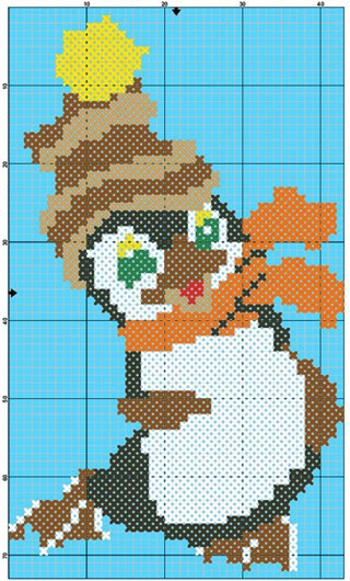 Размер 43 на 71 стежков, цветов 8