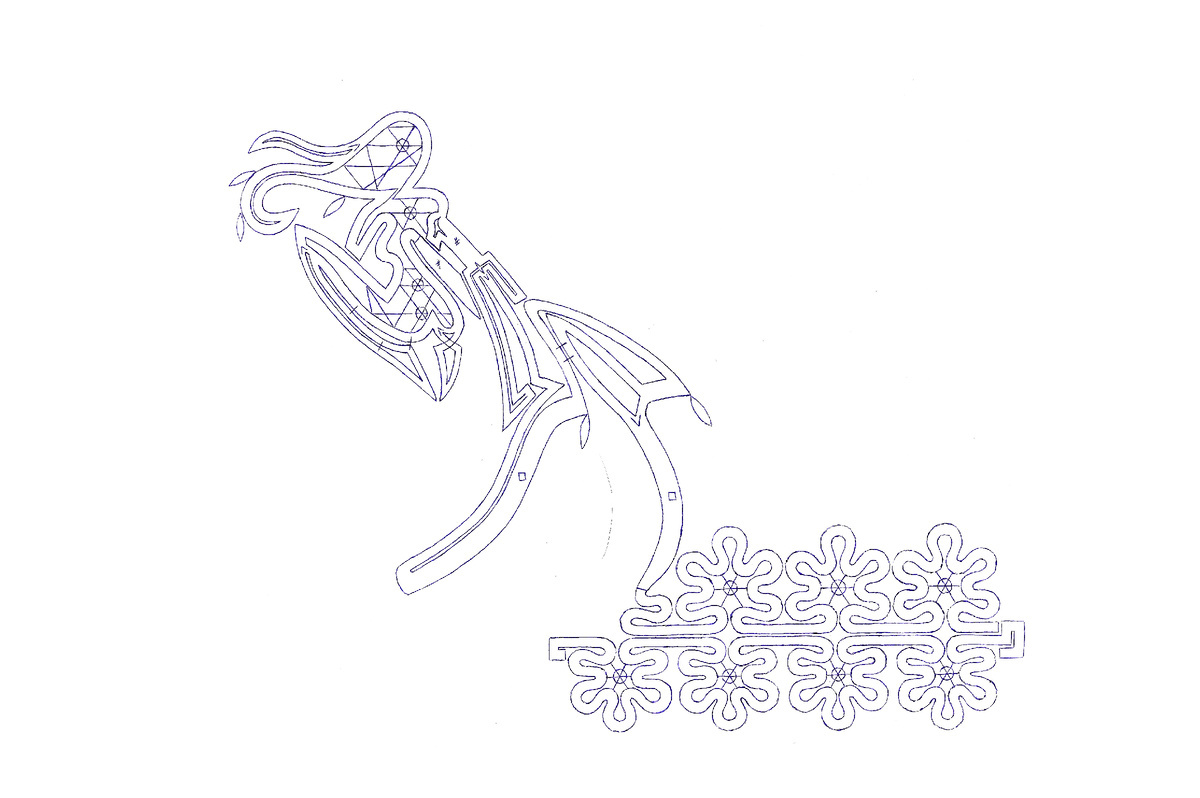 Сколок. Кружево на коклюшках. Формат А3