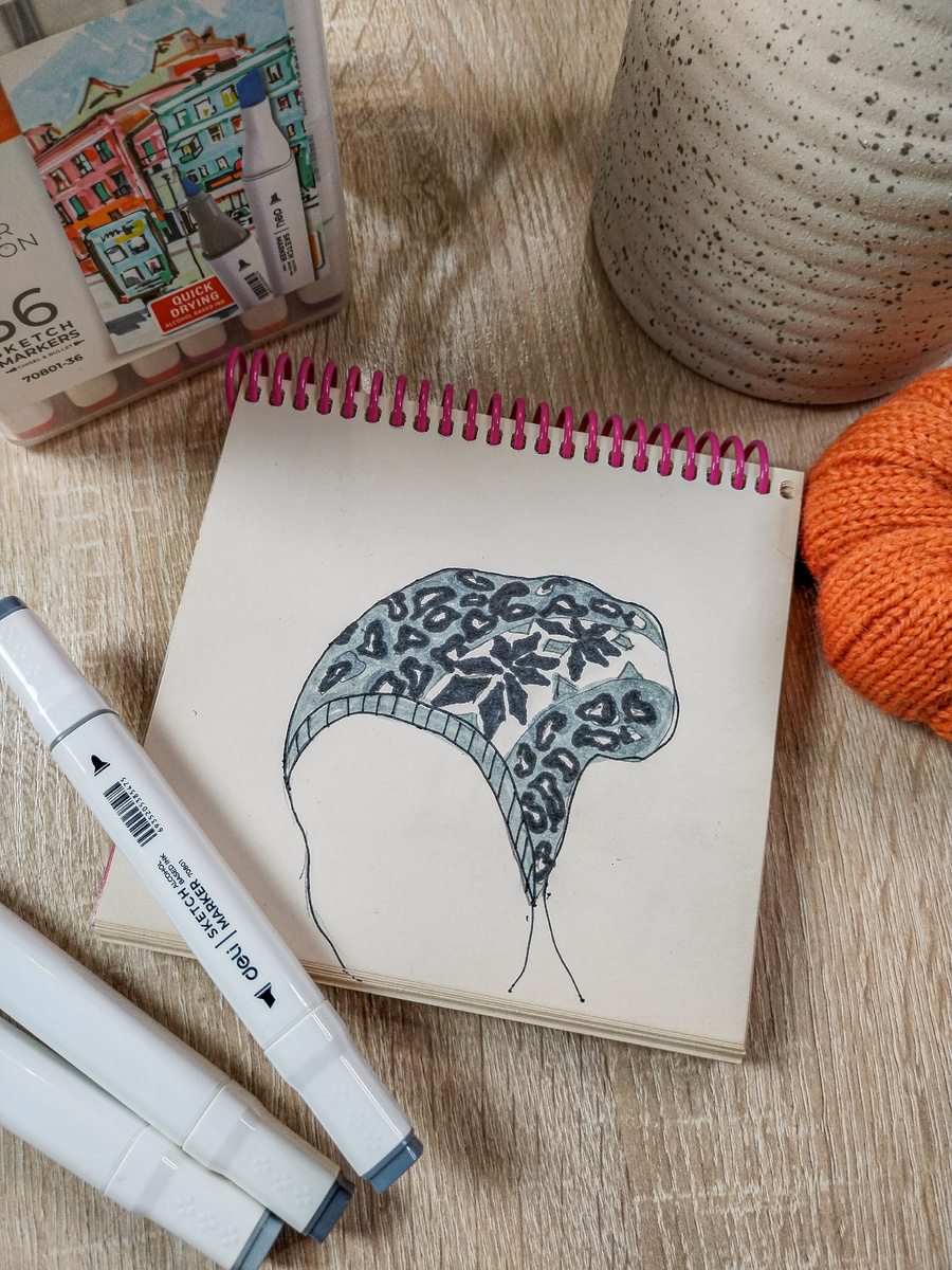 Эскиз моей будущей шапки.