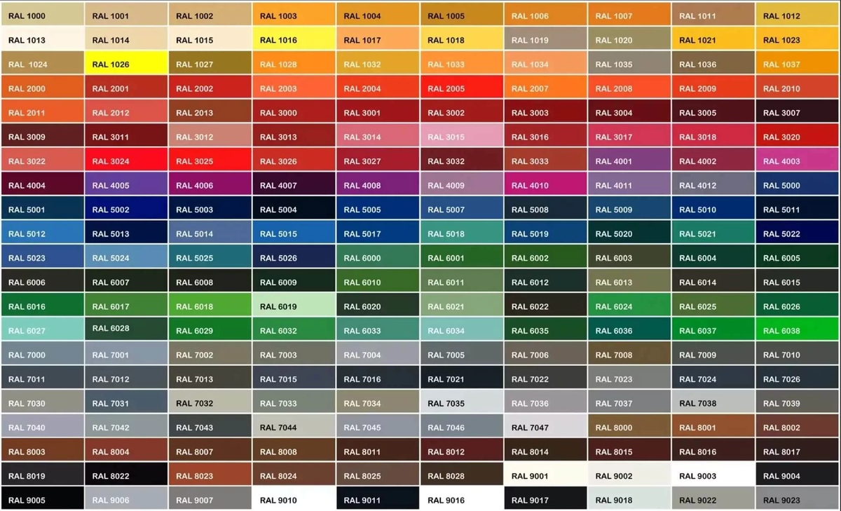 RAL CLASSIC цветовая коллекция с 1927 года.