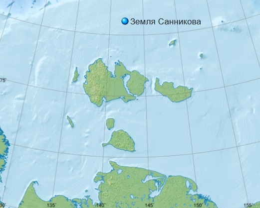 Предполагаемые координаты земли Санникова