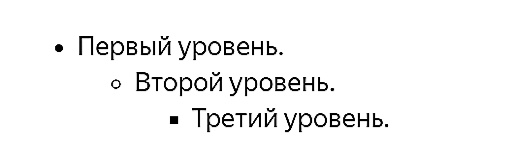 многоуровневые списки