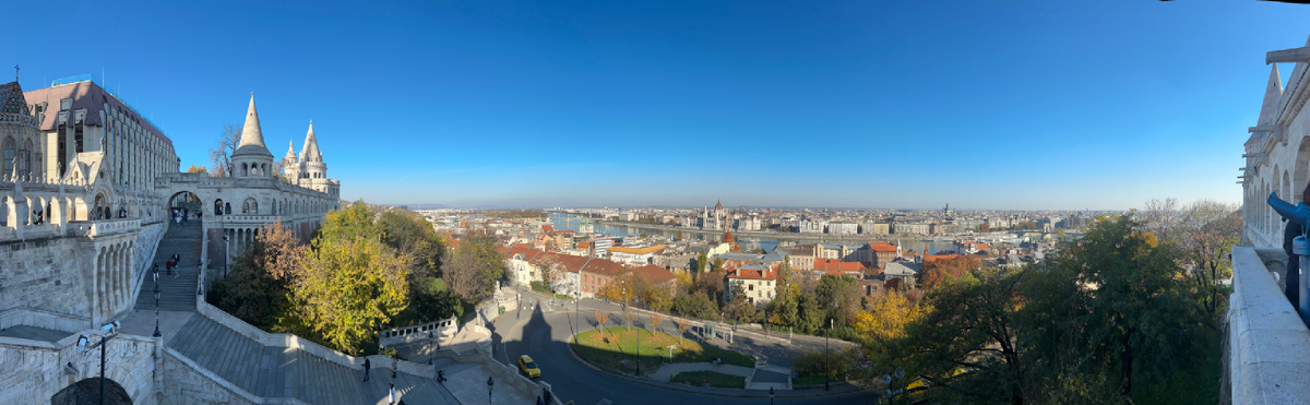 Панорама с холмов Буды на сторону Пешта