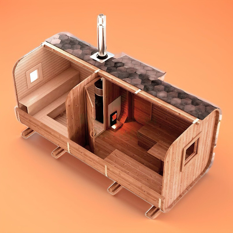 Баня Квадро 4 метра рассчитана на 2 отделения. 