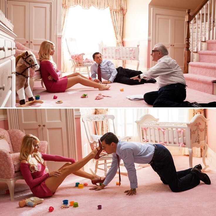 Момент съемки легендарного кадра в фильме "Волк с Уолл-стрит"