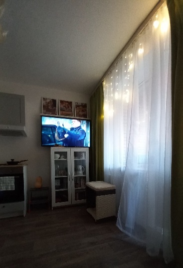 На окне дизайнерская гирлянда от Яшинского 😽