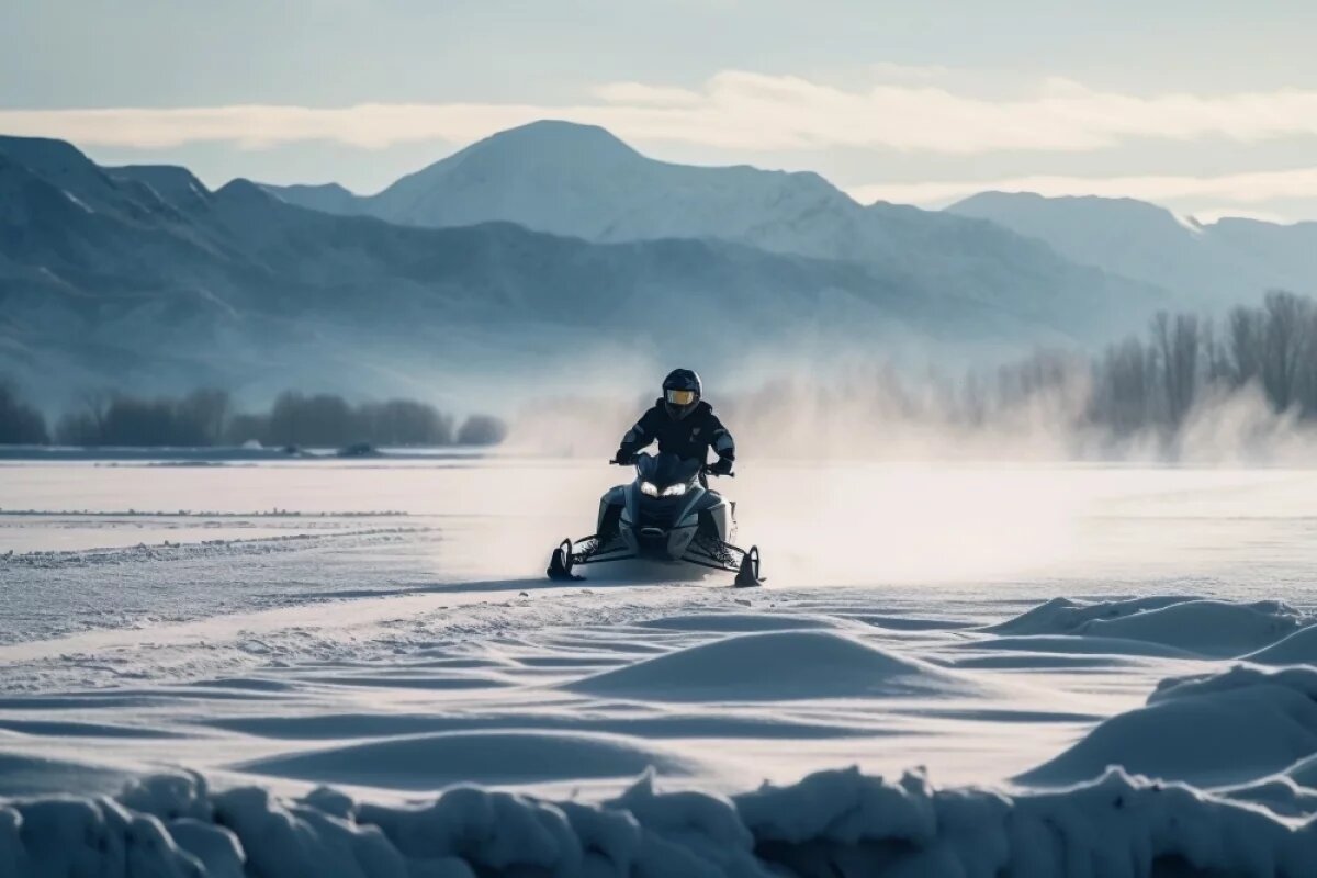    Два человека на снегоходе пропали в Якутии, машина провалилась под лёд