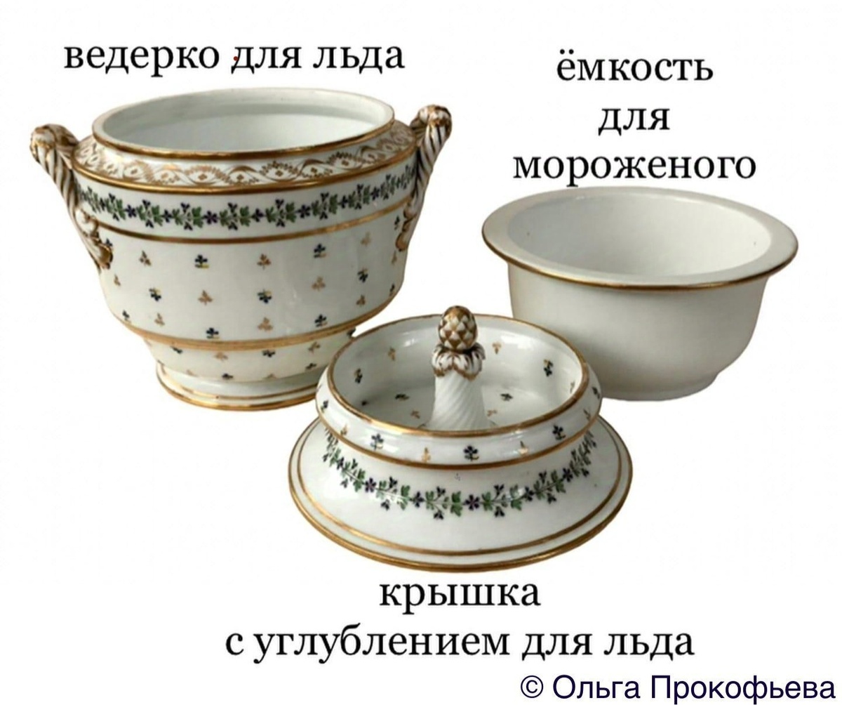 Мороженица состояла из трёх частей: ведёрка, внутренней ёмкости для мороженого и крышки с высокими бортами и ручкой. 