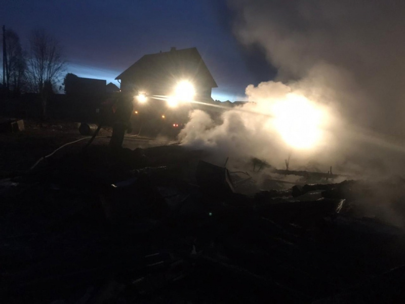    Частный дом полностью сгорел в КарелииОПС по Пряжинскому району