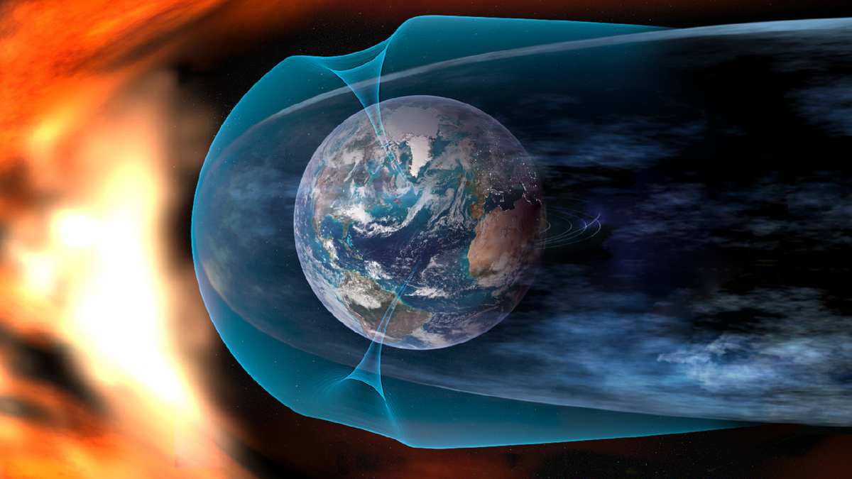 Магнитное поле земли (художественное изображение). Источник: iStock