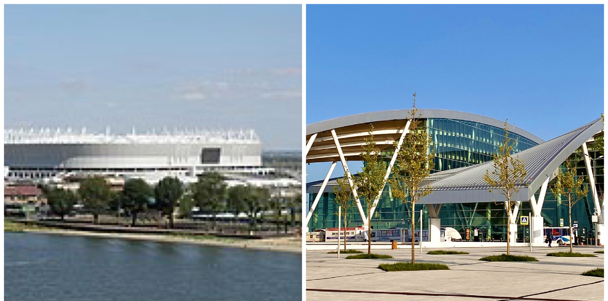 Стадион-Арена, аэропорт "Платов" в Ростове-на-Дону. Коллаж автора канала