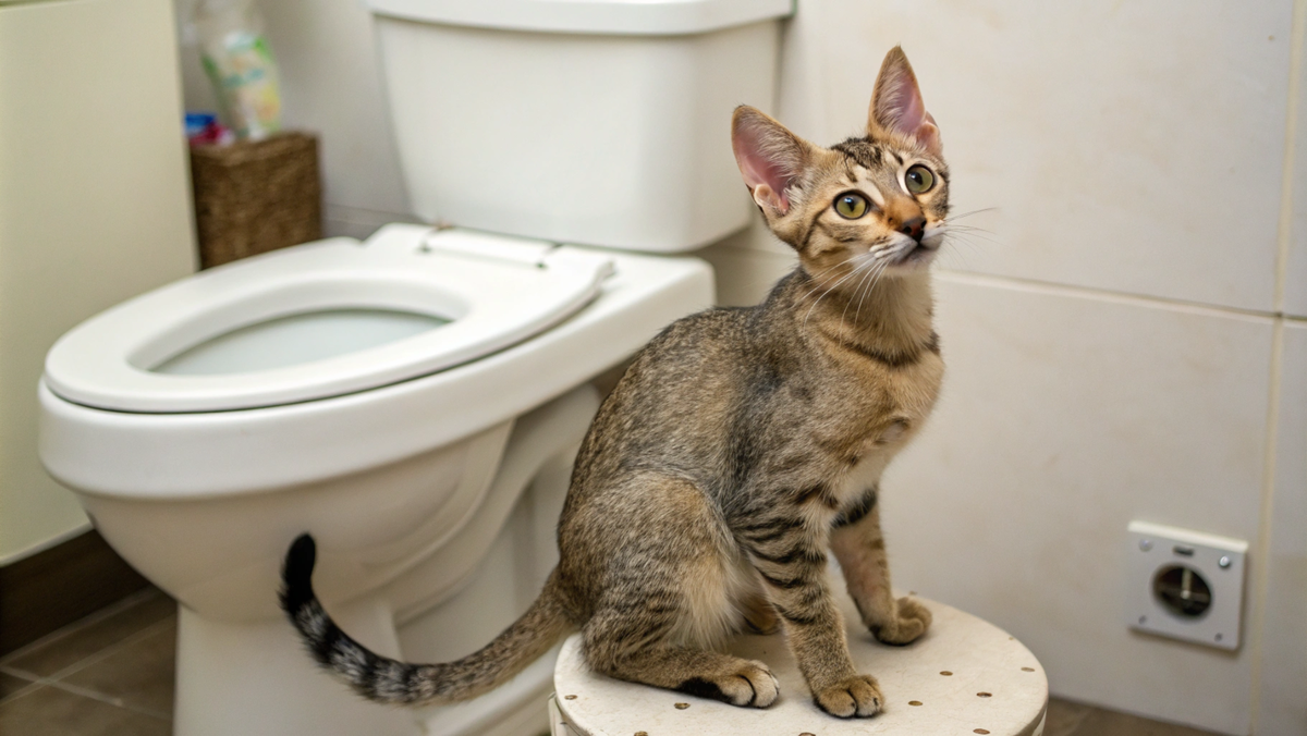 Как приучить кошку самостоятельно пользоваться унитазом?