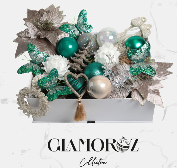 Набор елочных украшений GLAMOROZ Малахитовая шкатулка