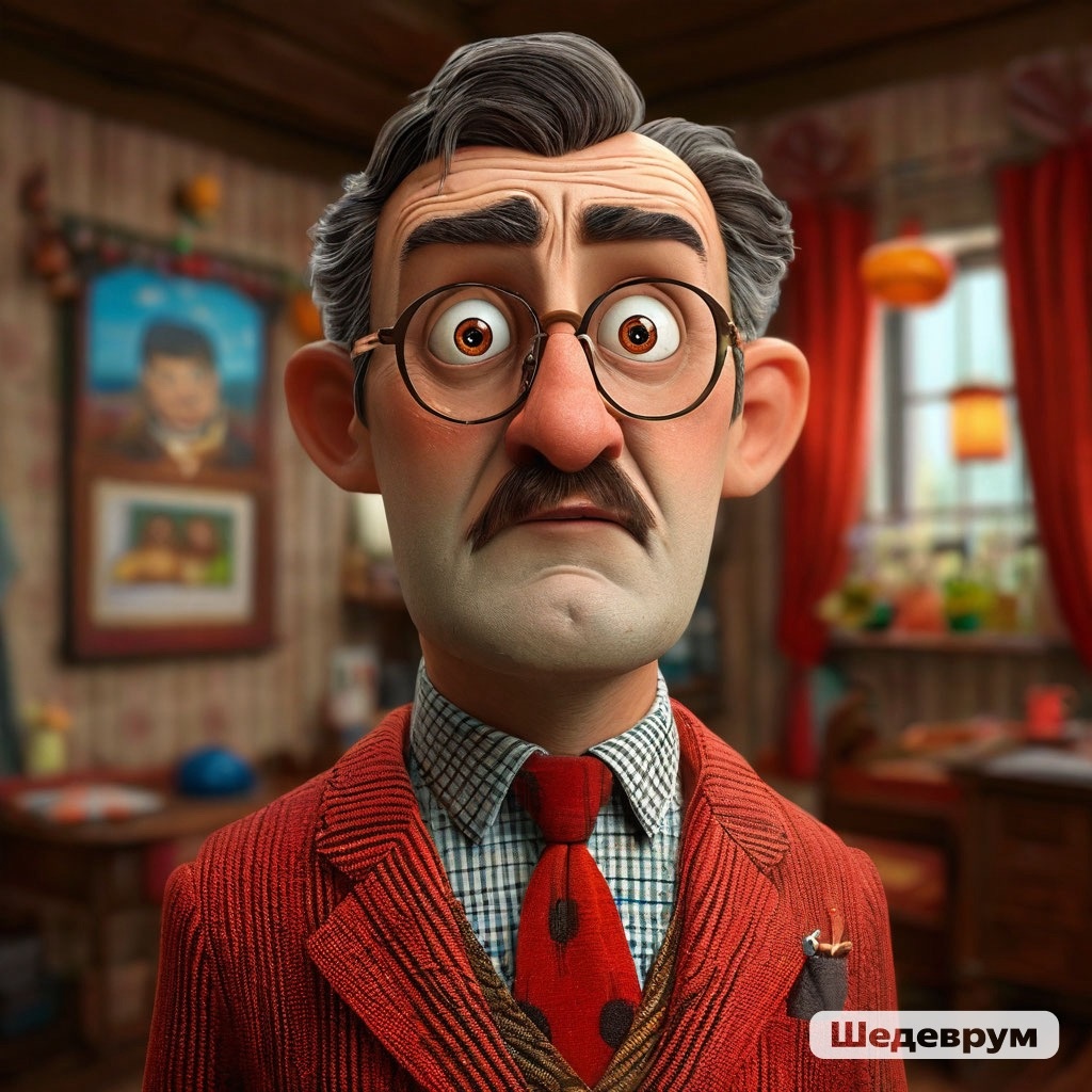 Запрос на Шедеврум: Как бы выглядел советский юморист, если бы занимался стендапом!?