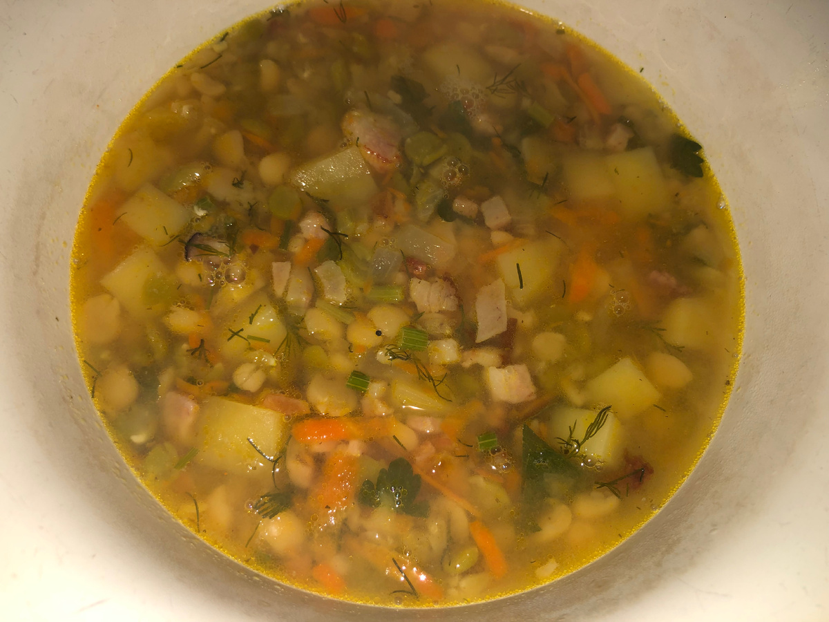 Суп с копченым салом горохом и чечевицей рецепт как приготовить
