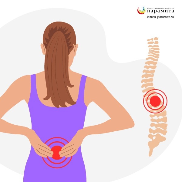 Боль в районе поясницы - один из симптомов остеохондроза