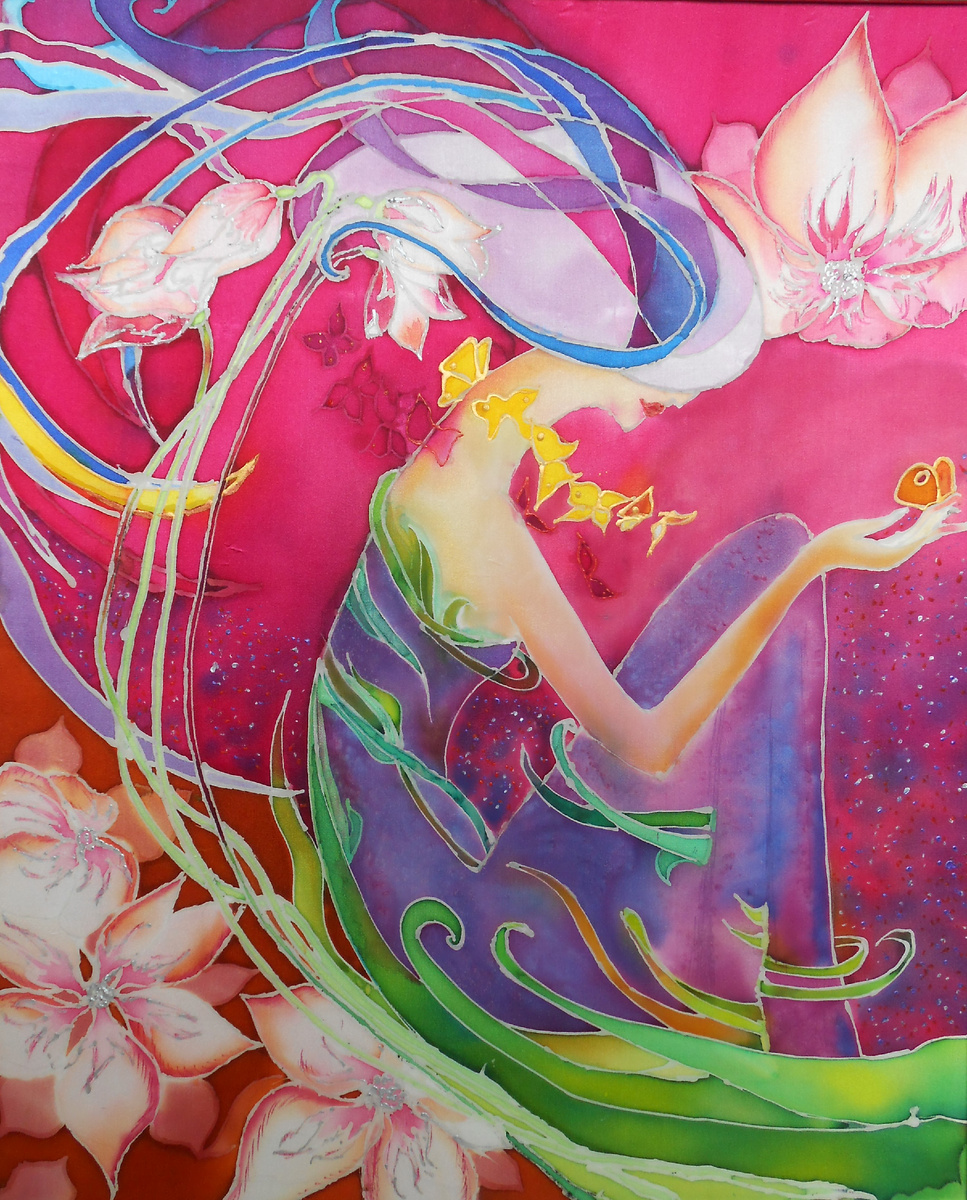 Фея. Батик. Работа автора