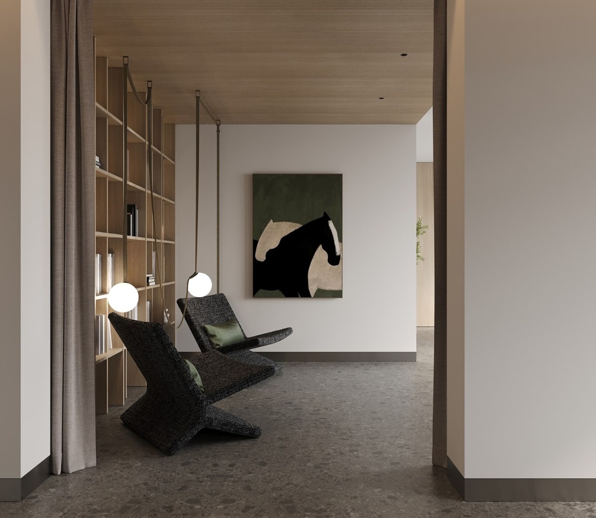 Библиотека в жилом проекте Rakurs. Фото: Dar