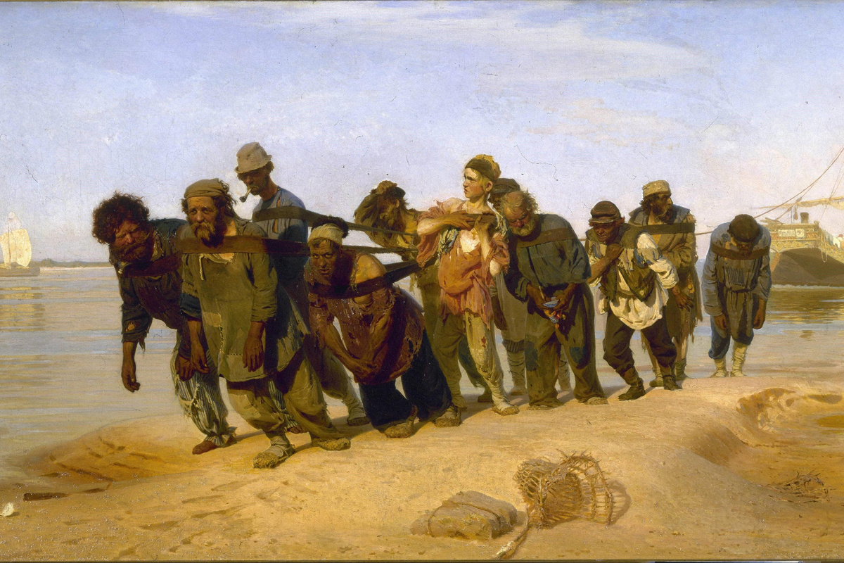 Бурлаки на Волге. Автор: Илья Репин. Место: Государственный Русский Музей
