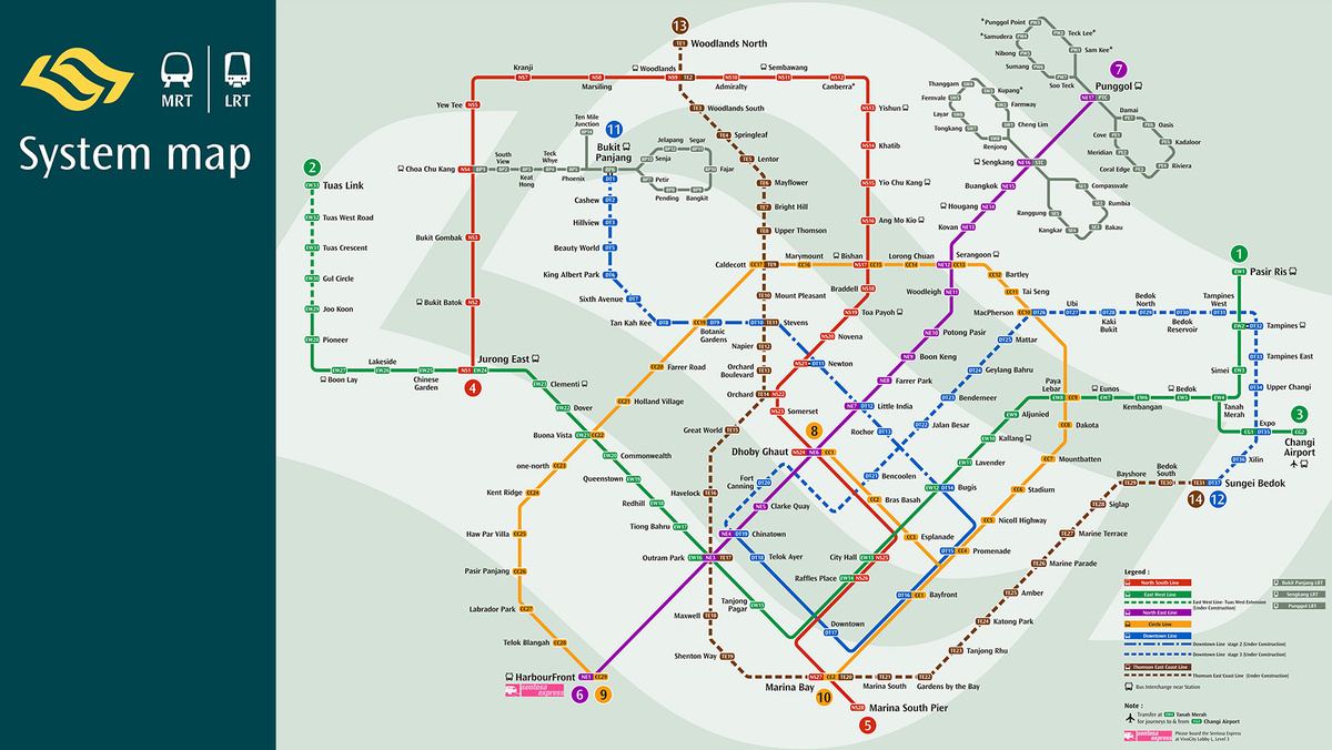 карта метро Сингапура