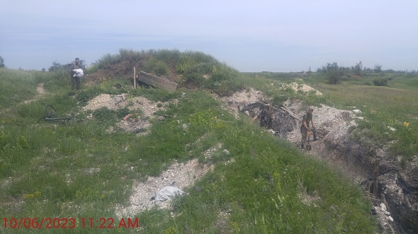 Тит  завершает свою работу (справа). Уже вполне освоился. А Боярышнику вообще все индифферентно, тащит что то с нуля поверху. Посередине - наш "домик". Фото автора