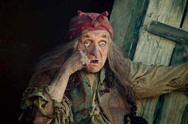 Георгий Милляр в роли Бабы-Яги, кадр из фильма "Морозко"