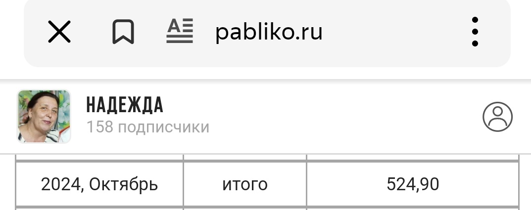 Скриншот статистики дохода