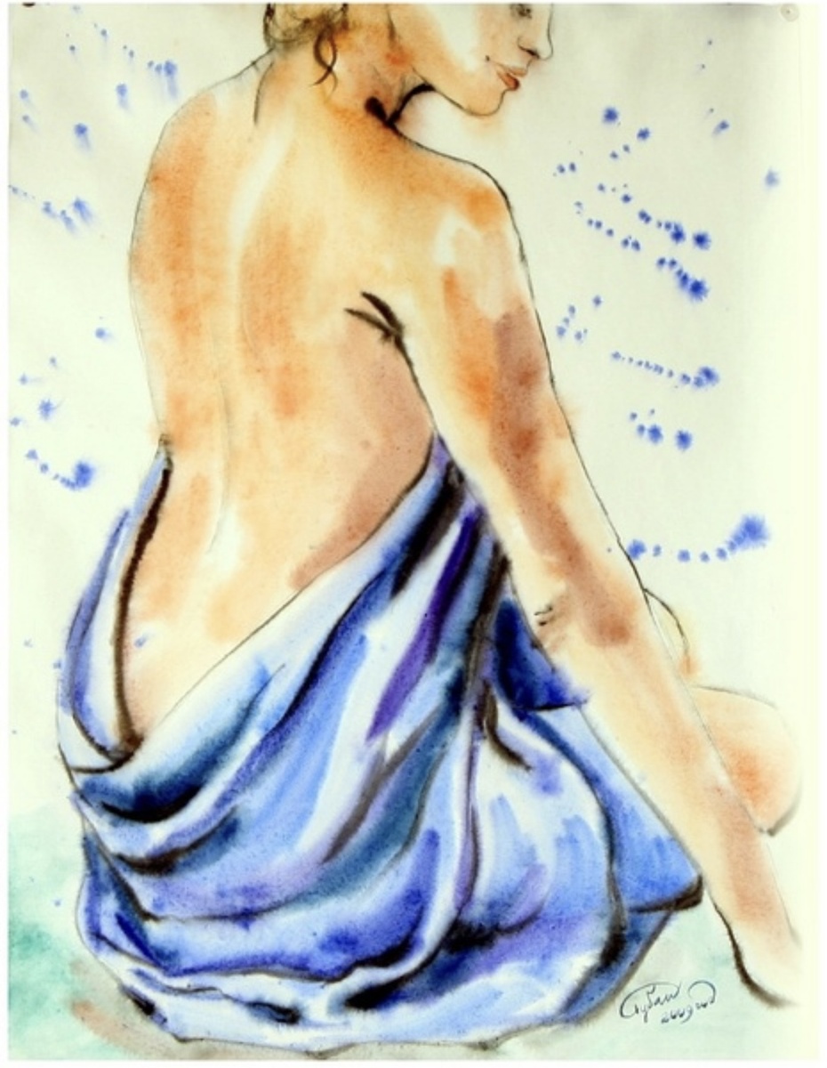 Чувственная картина в технике акварели 