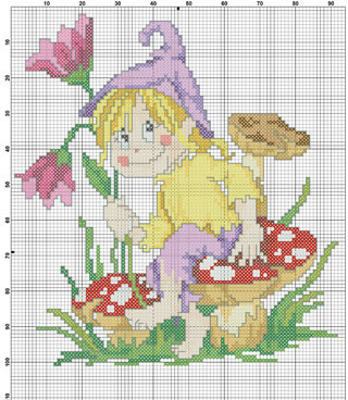 Размер 91 на 99 стежков, цветов 28